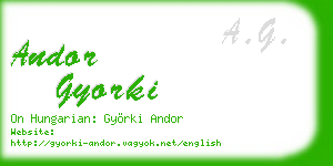 andor gyorki business card